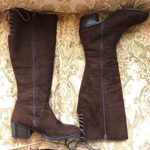 Lace Up Knee High Boots